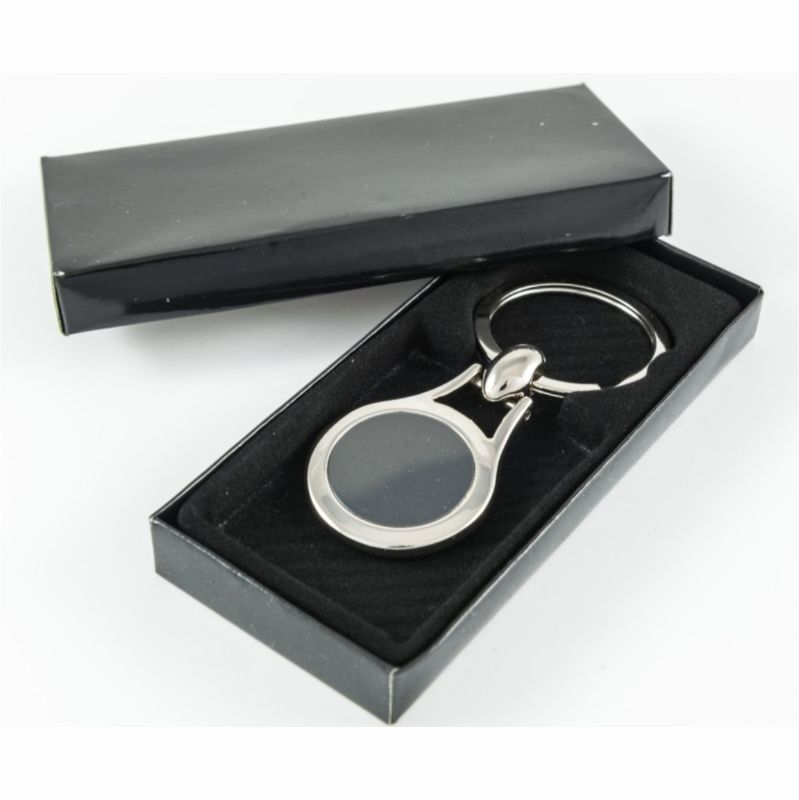 Keyring Blank Pear 23.5mm (boxed) and clear dome